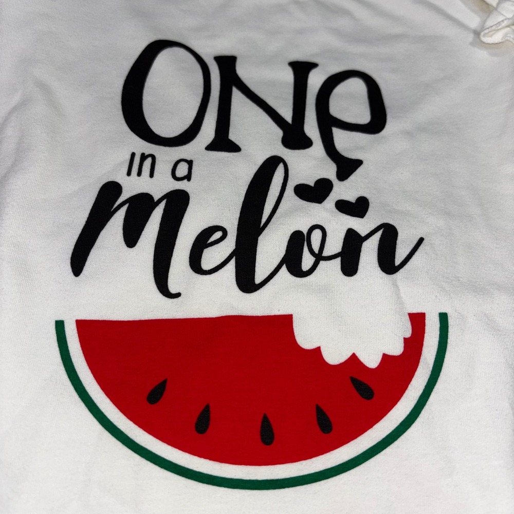 One in a Melon Baby Girl 3pc Set Bodysuit Shorts Headband Red White 18-24M (C26) - Picture 13 of 14